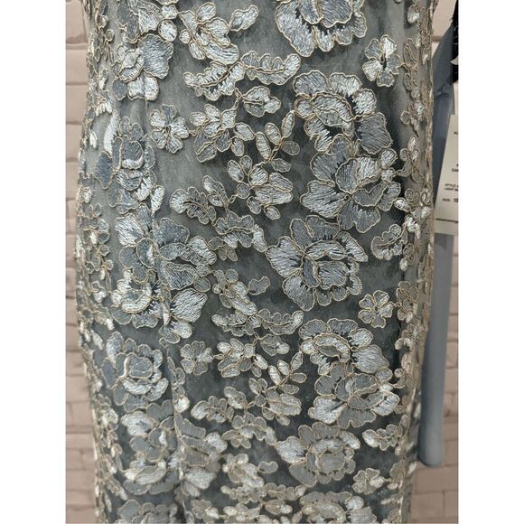 Alex Evenings Women's Long Sleeveless Dress with Shawl light blue lace size 10 - Picture 5 of 12